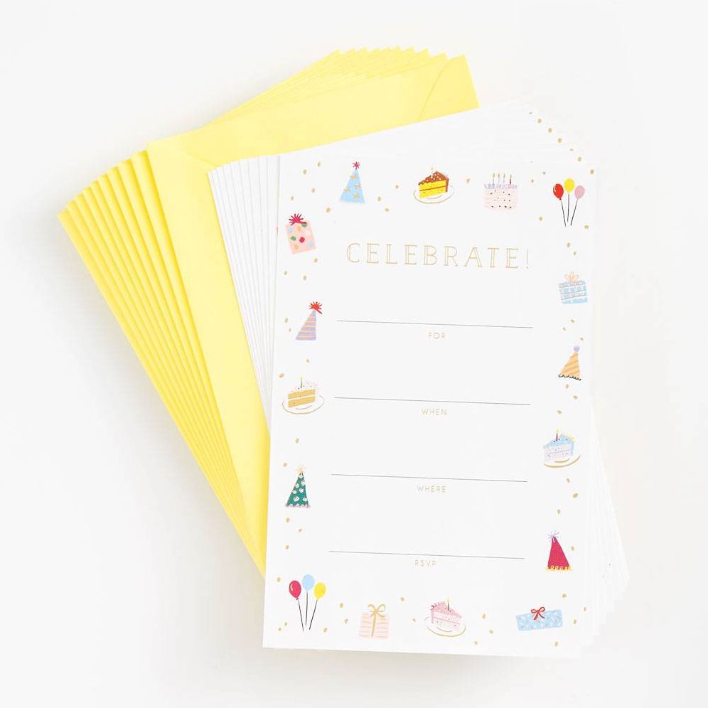 Birthday Illustration Fill-In Invitations