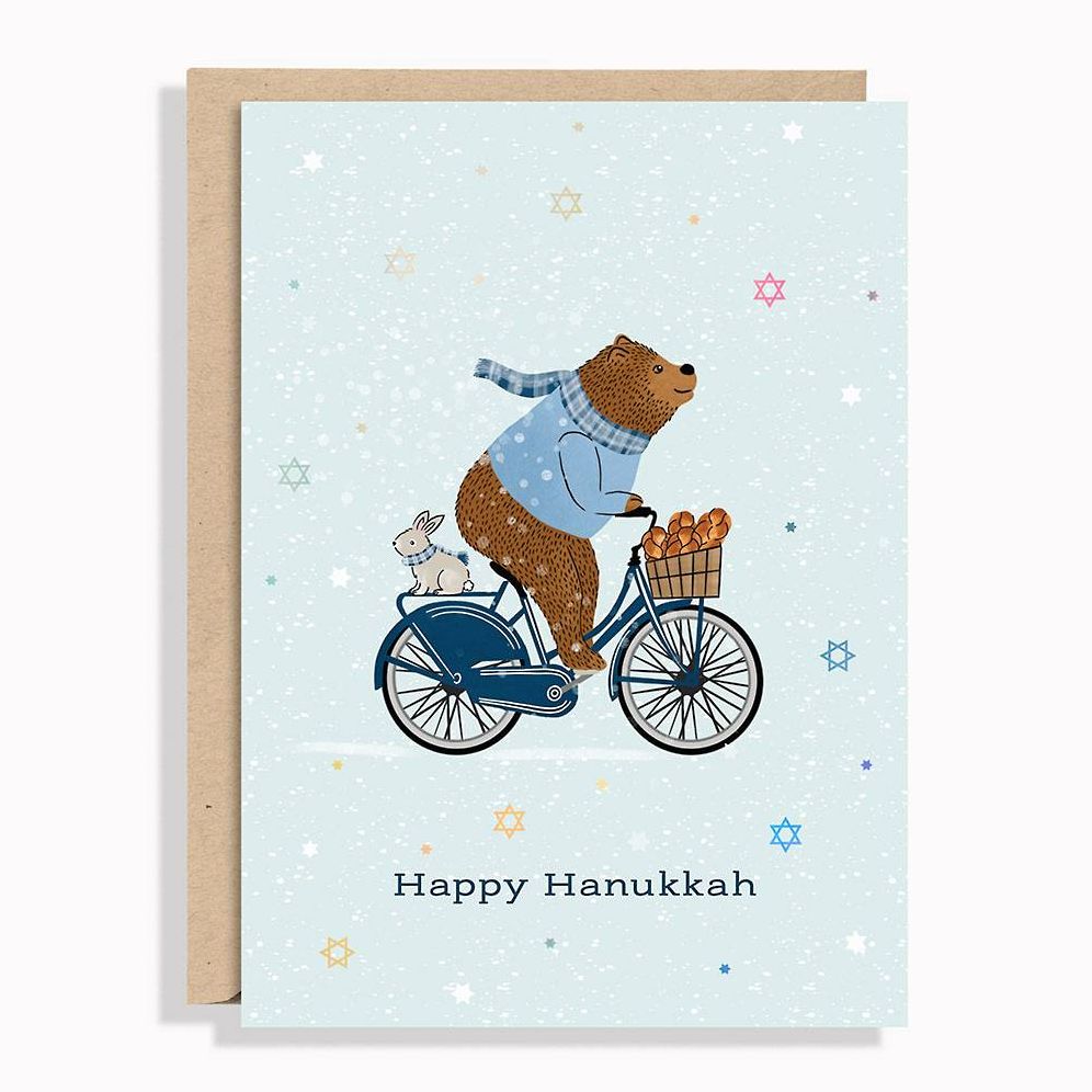 Bike Bear Hanukkah Card