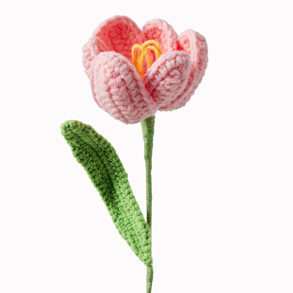 Light Pink Tulip Crochet Flower