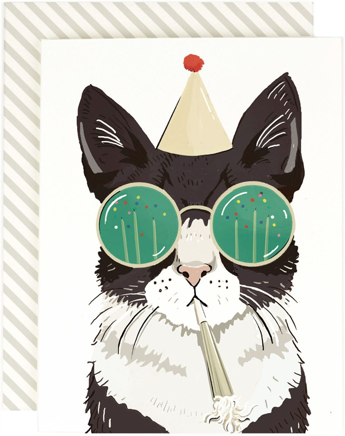 Glasses Cat Birthday Card