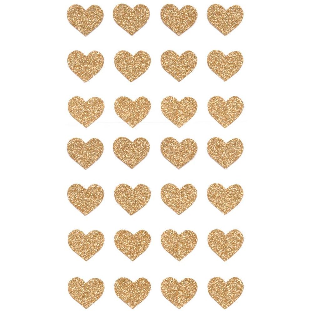 Gold Glitter Heart Stickers