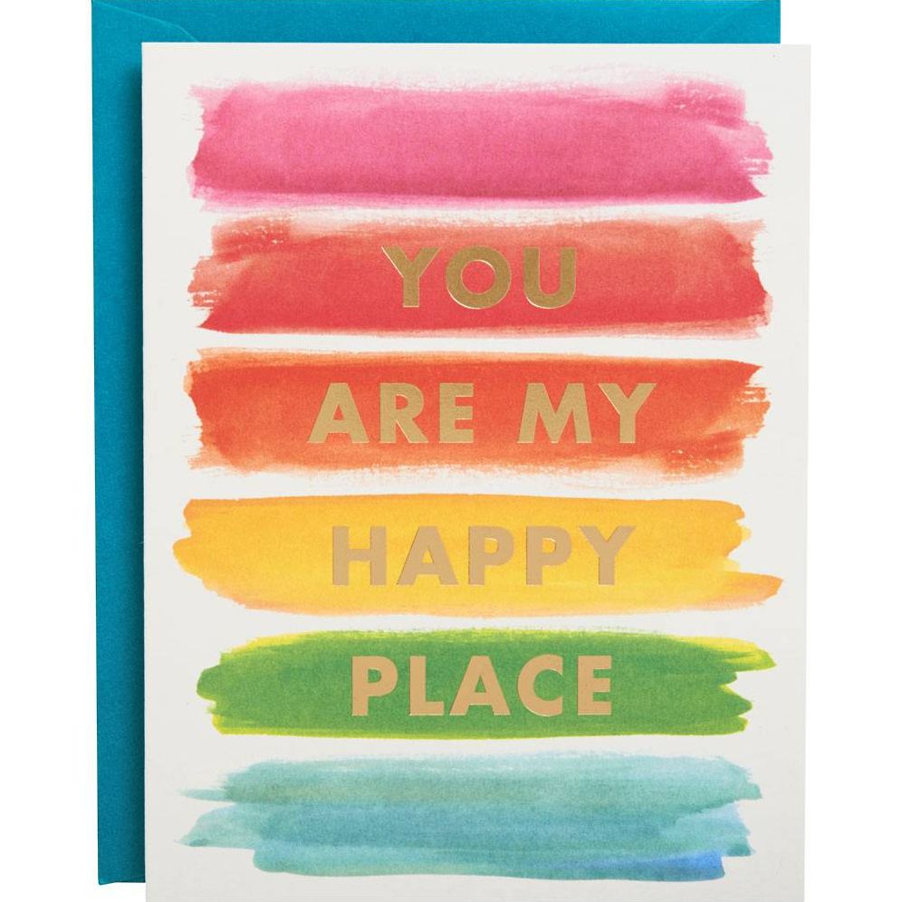Rainbow Happy Place Foil Greeting Card