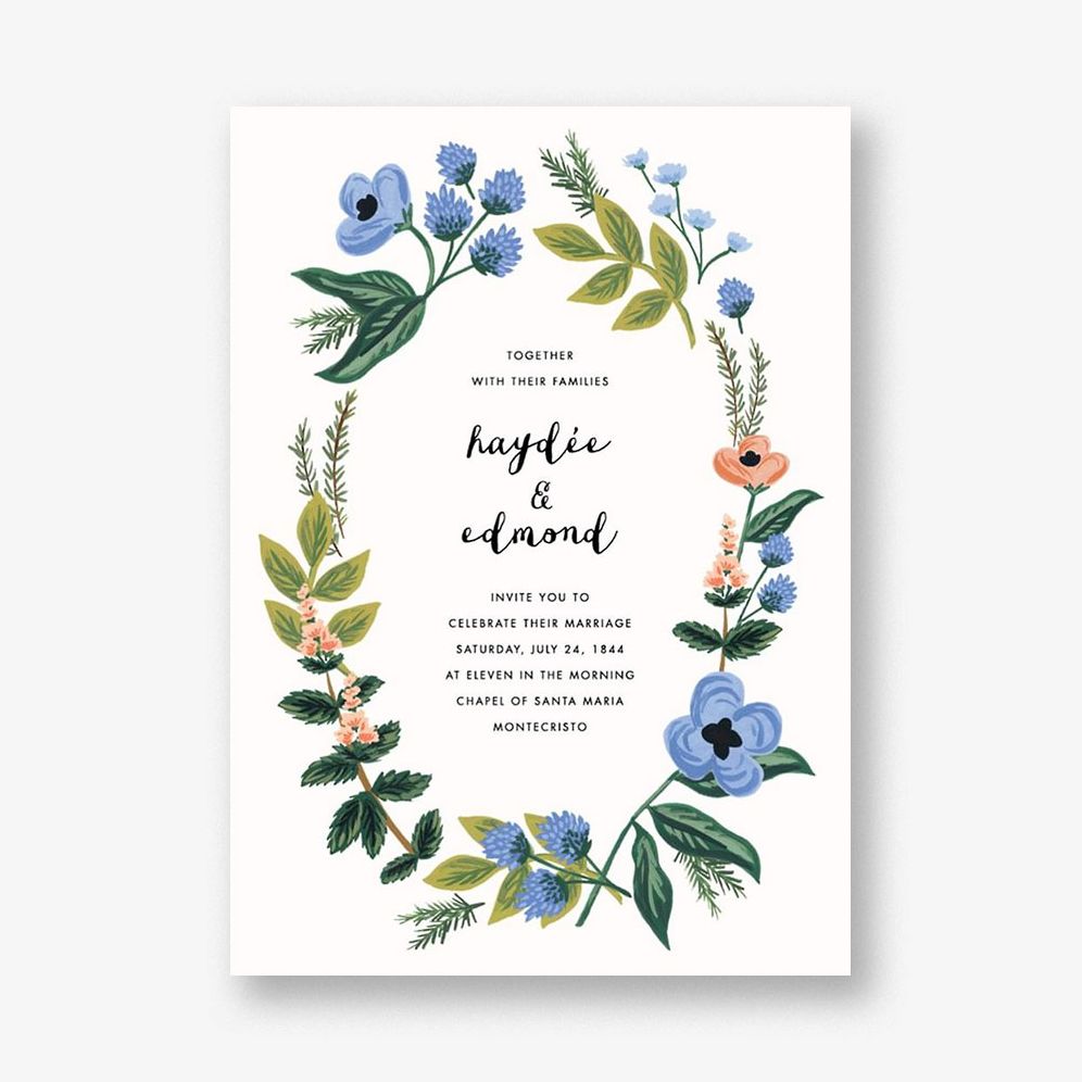 August Herbarium Wedding Invitation