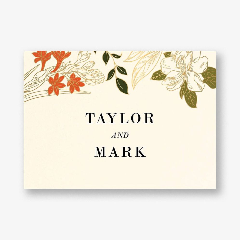 Etched Garden Blooms Foil Stationery