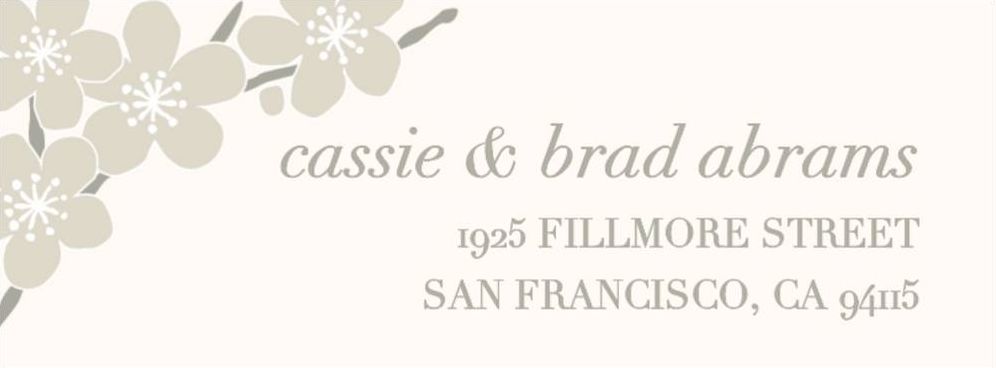 Cherry Blossom Cement Return Address Label