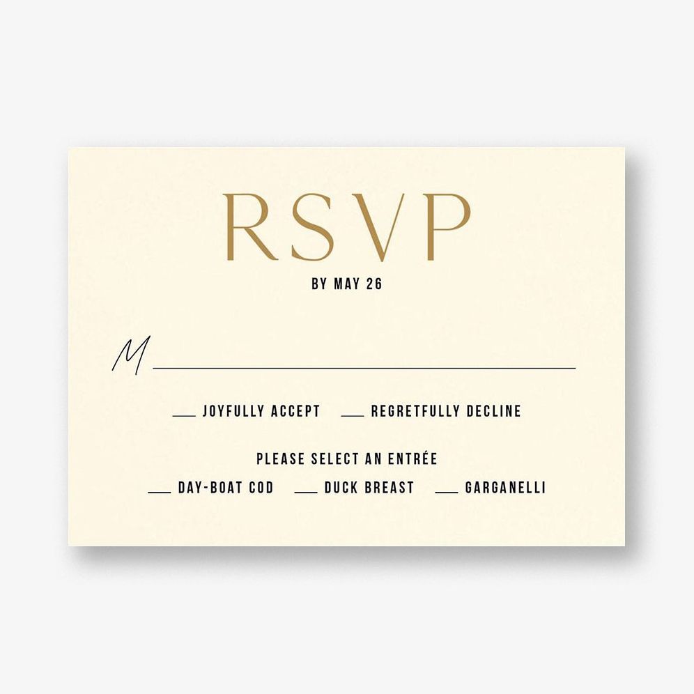 Simply Us Cream Response Card