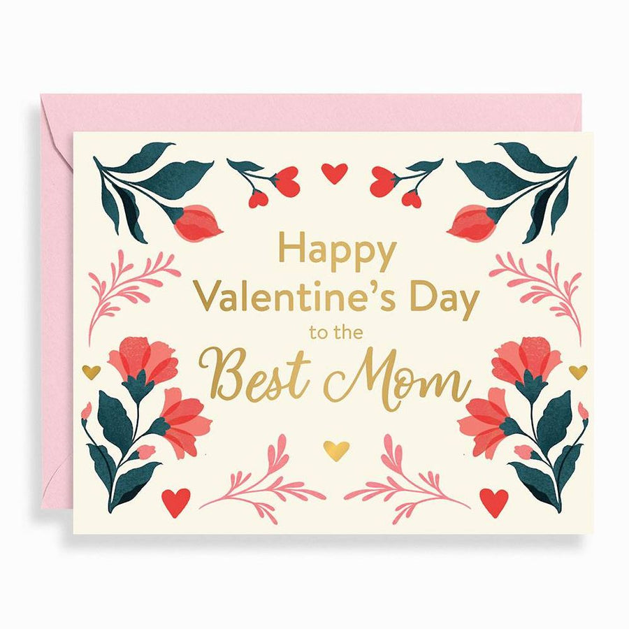 To the Best Mom Floral Valentine's Day Card