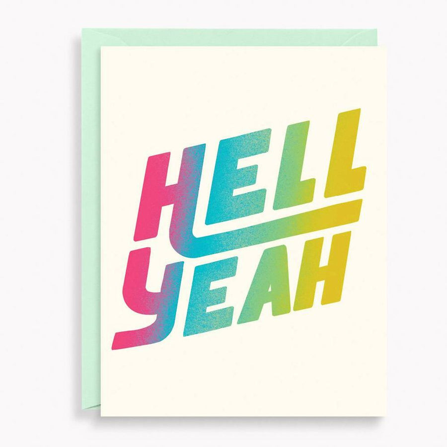 Hell Yeah Typography Encouragement Card