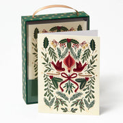 Christmas Elegant Greenery Birds Stationery Set