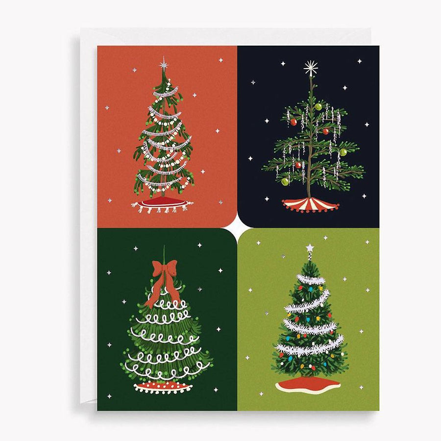 Modern Block Trees Holiday Card