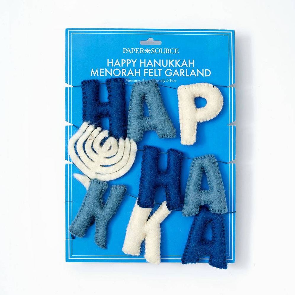 Happy Hanukkah Menorah Felt Garland