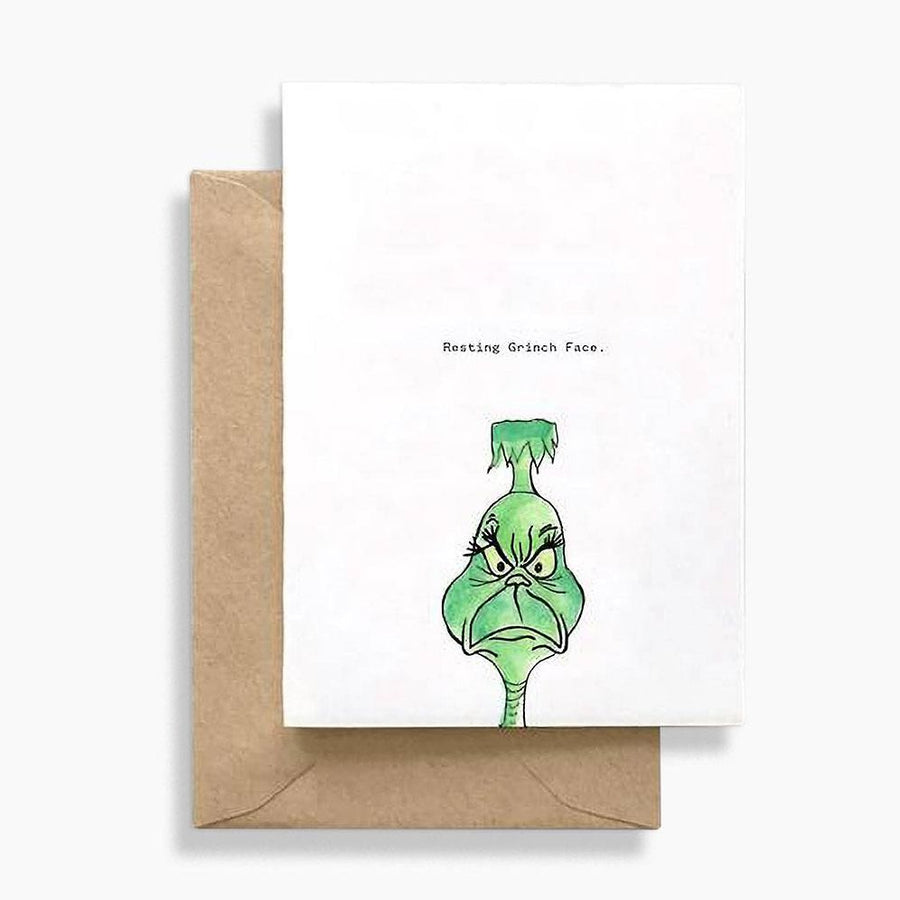Resting Grinch Face Holiday Card