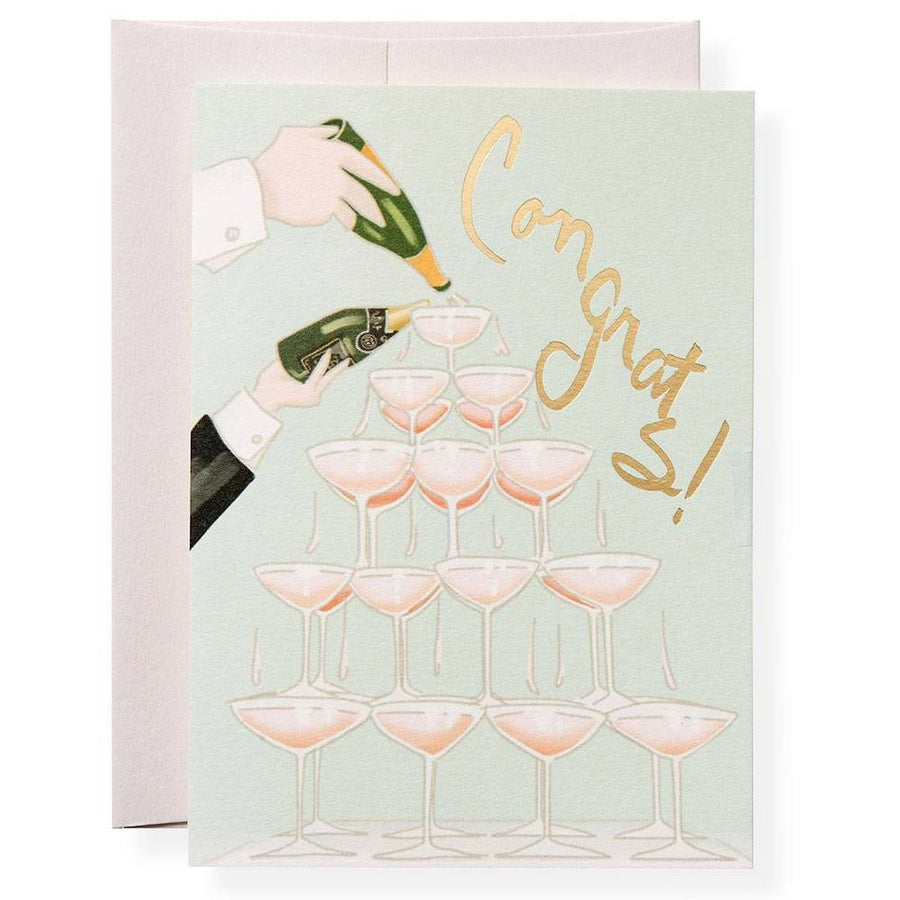 Champagne Tower Congratulations Card