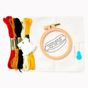 Hot Dog Embroidery Kit