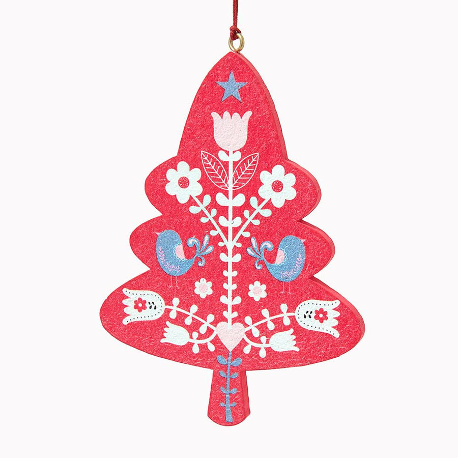 Paper Mache Floral Tree Ornament