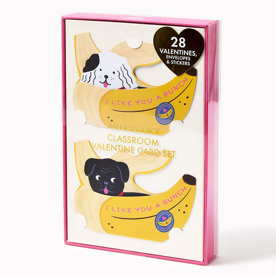 Valentines Banana Pups Classroom Stationery Set