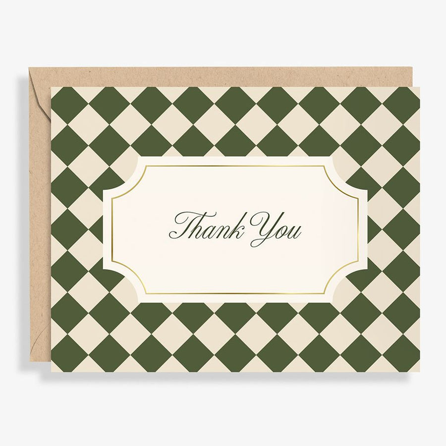Green Diamond Thank You Card