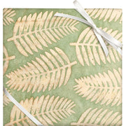 Large Leaves on Green Wax Handmade Paper