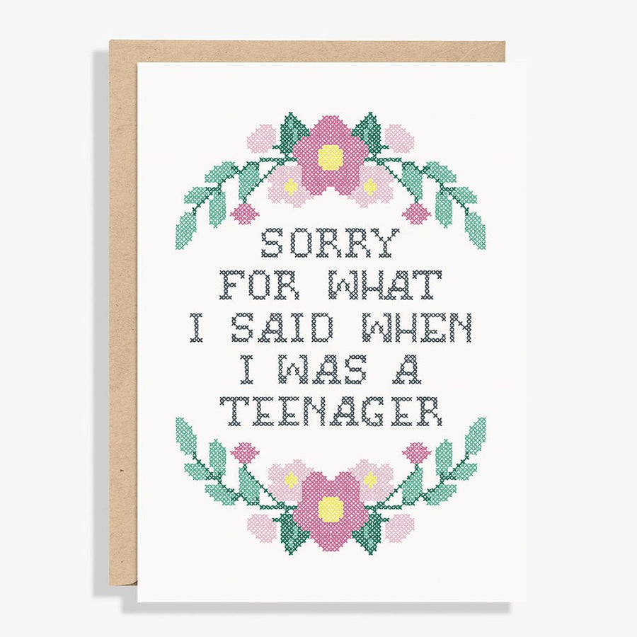 Sorry Cross Stitch Mother's Day Card