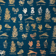 Metallic Herbs on Dark Teal Handmade Paper