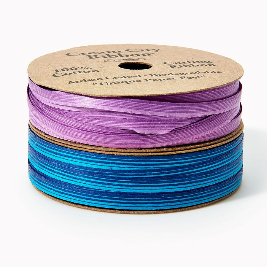 Skinny Cotton Blue/Purple Ombre Ribbon S/2 50 Yds