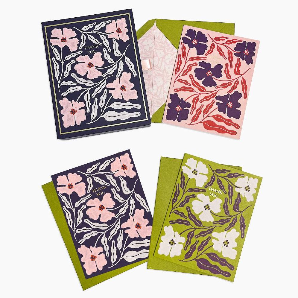 Funky Floral Thank You Card Set