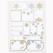 Silver/Gold Snowflakes Adhesive Labels