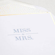 Miss to Mrs. Wedding Shower Card