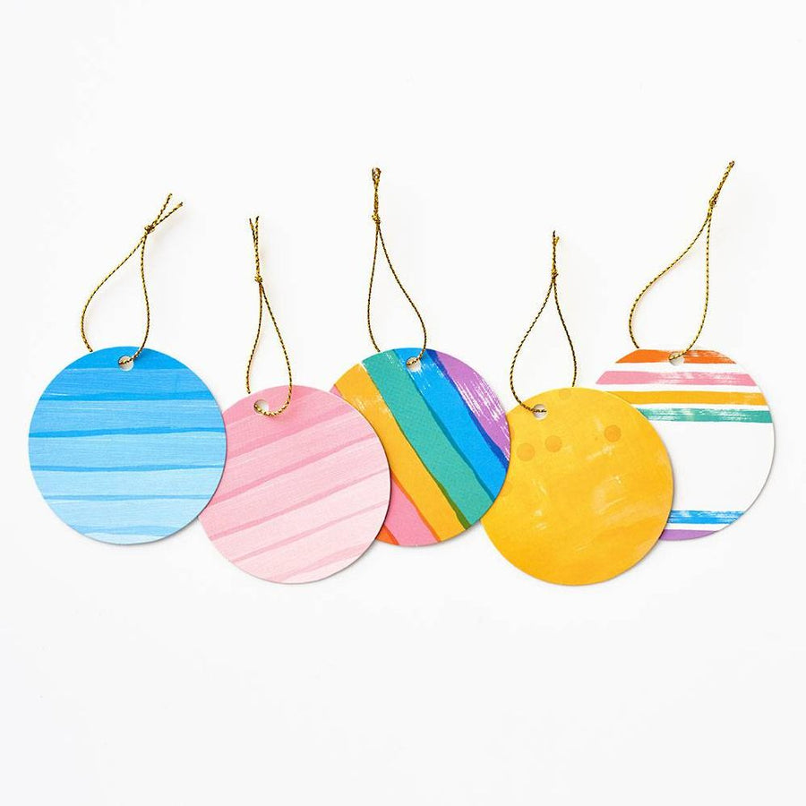 Colorful Pattern Circle Gift Tags