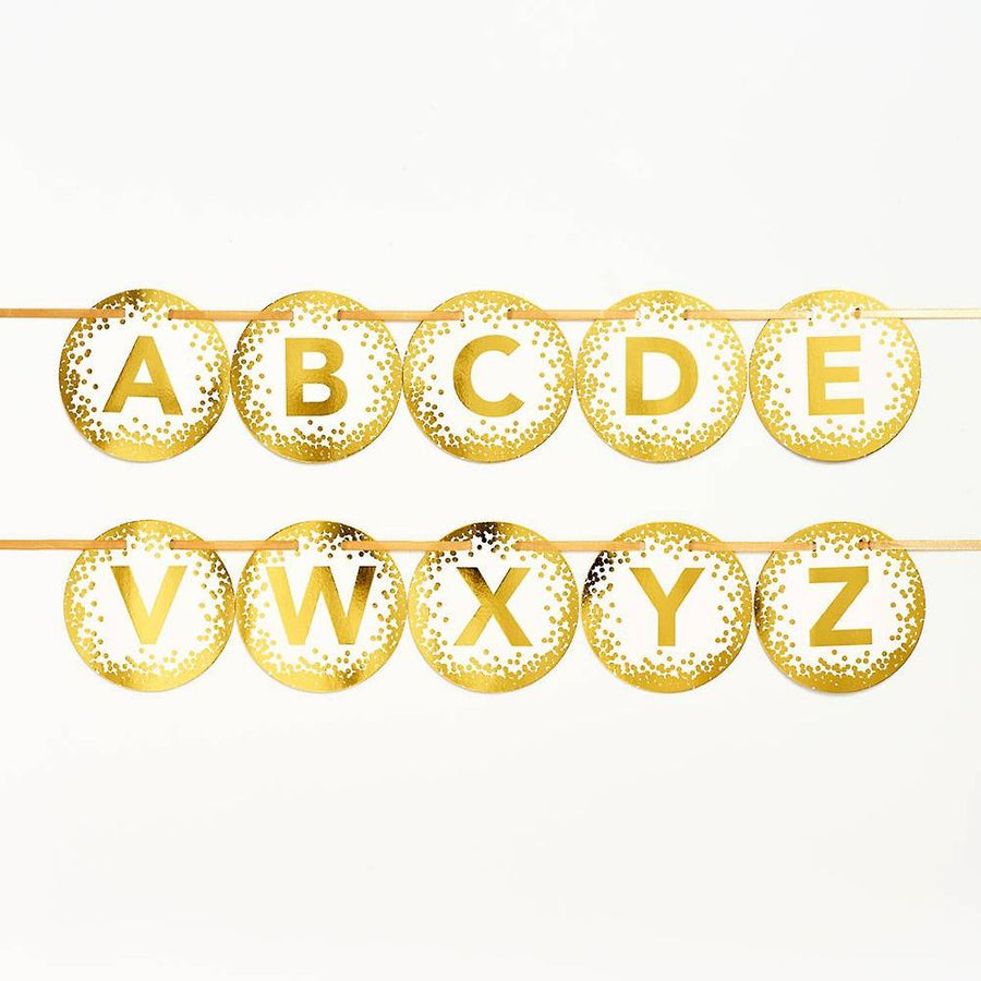 Gold Confetti Letter Banner