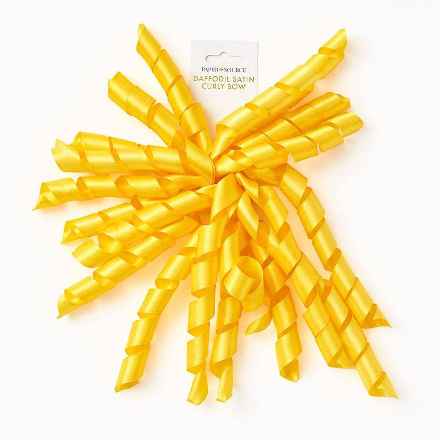 Daffodil Satin Curly Bow
