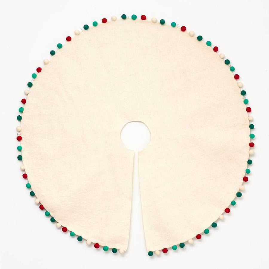 White Felt Pom Tree Skirt