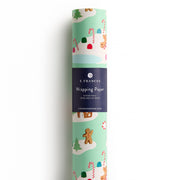Mint Gingerbread Village Wrapping Paper