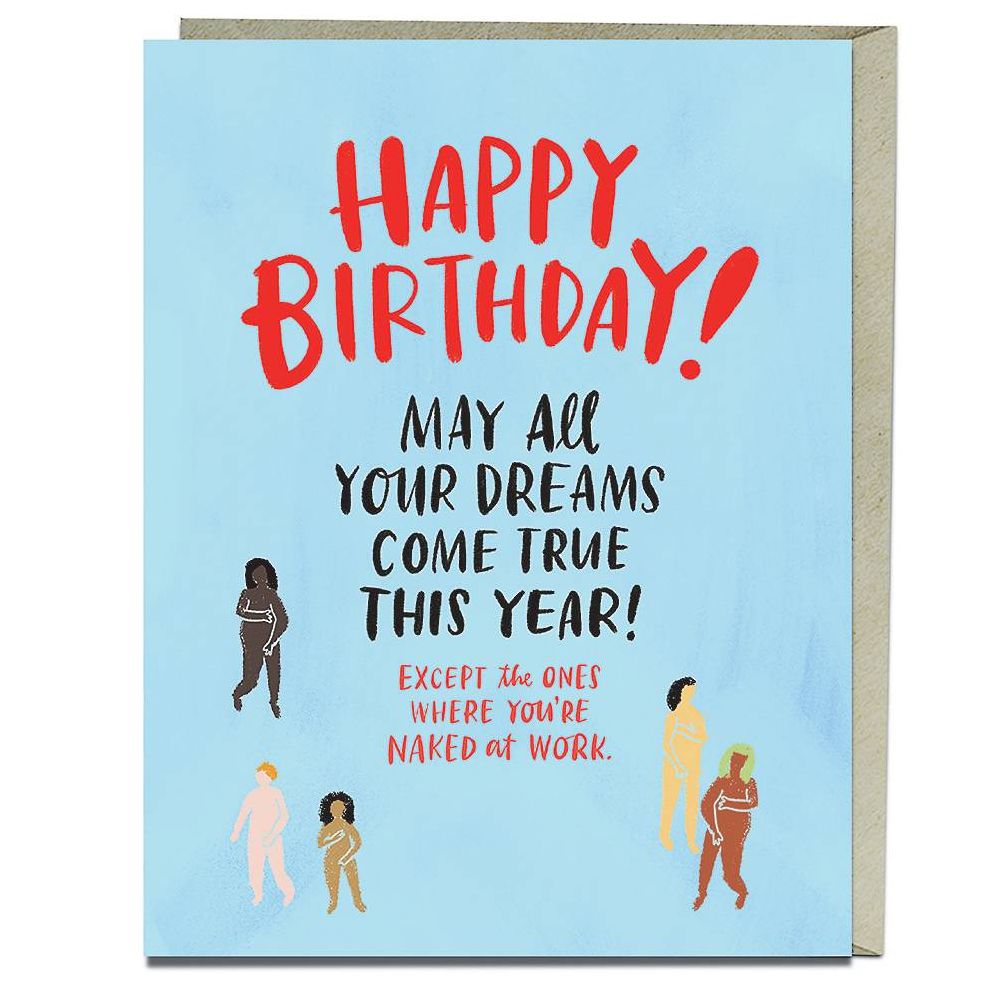 Naked At Work Birthday Card