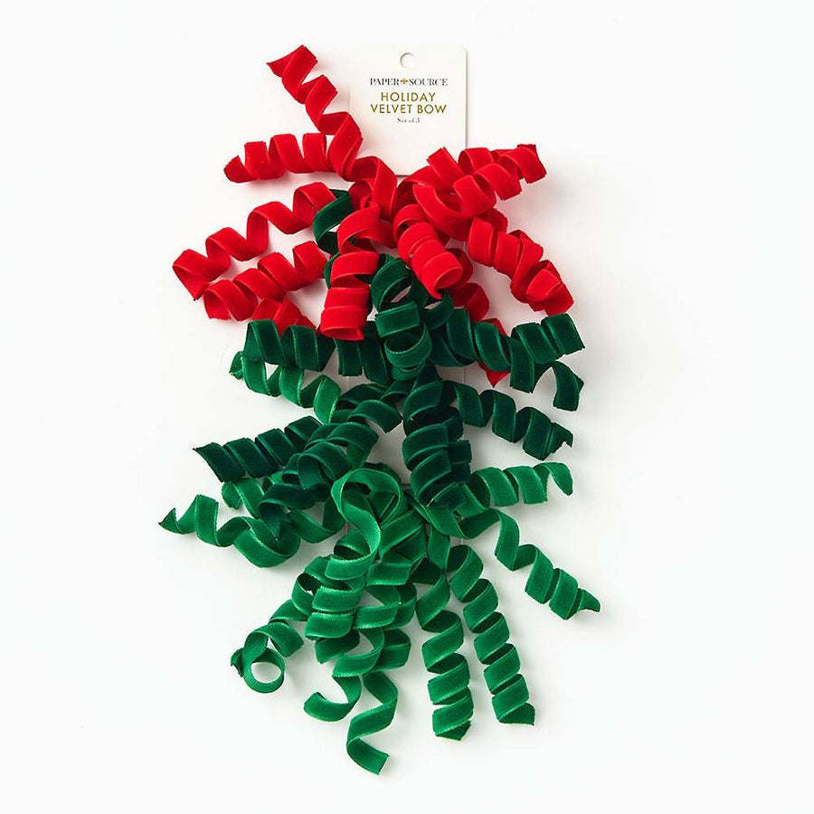 Holiday Velvet Bow S/3