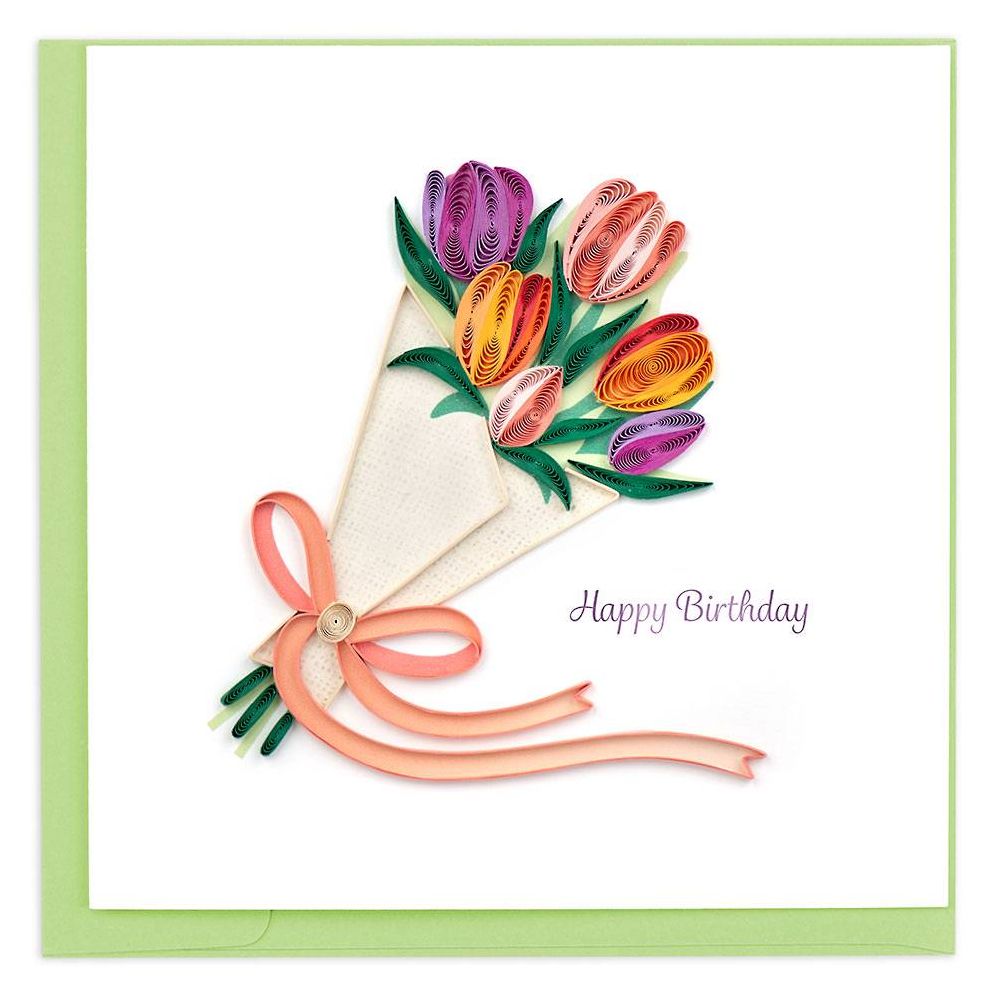 BDAY Quilling Birthday Tulip Bouquet