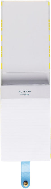 Neon Plaid Faux Leather Notepad w Snap Closure - Exclusive