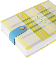 Neon Plaid Faux Leather Notepad w Snap Closure - Exclusive