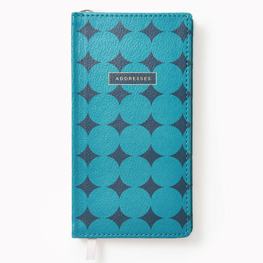 Teal Diamond Paper Wasp Slim Address Book
