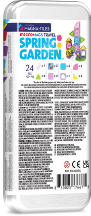 MAGNA-TILES® microMAGS Spring Garden Travel Set 24-Piece Magnetic Construction Set, The Original Magnetic Building Brand