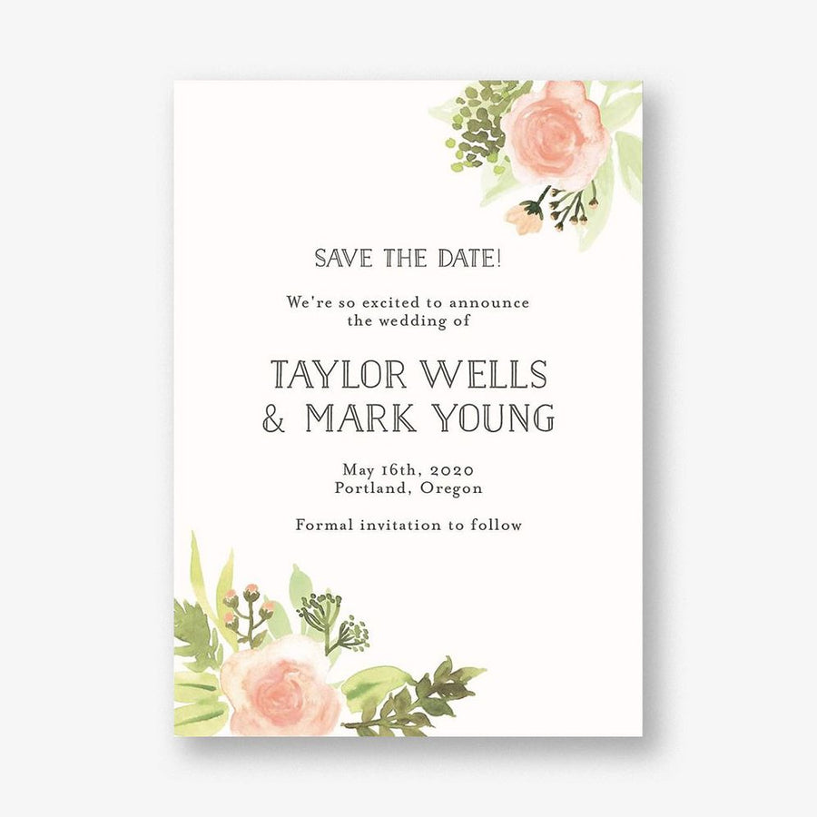 Painted Floral Save The Date