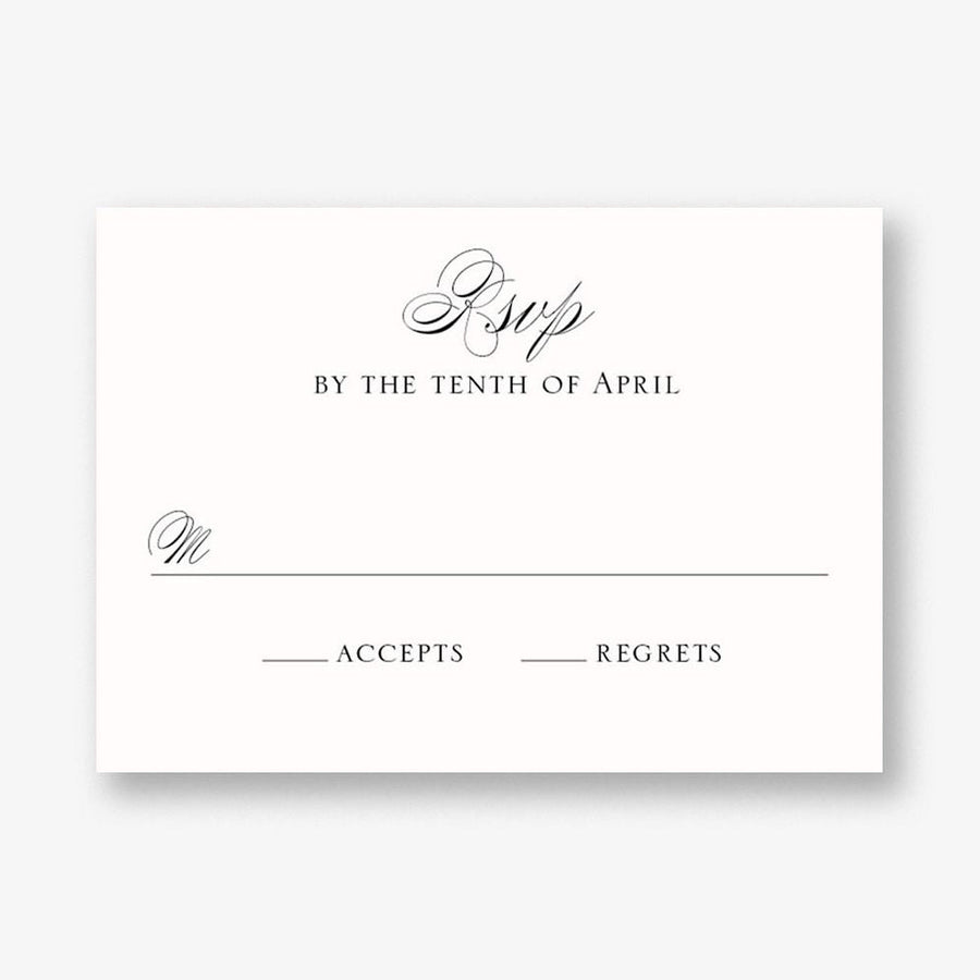 Calligraphy Flourish Response Card