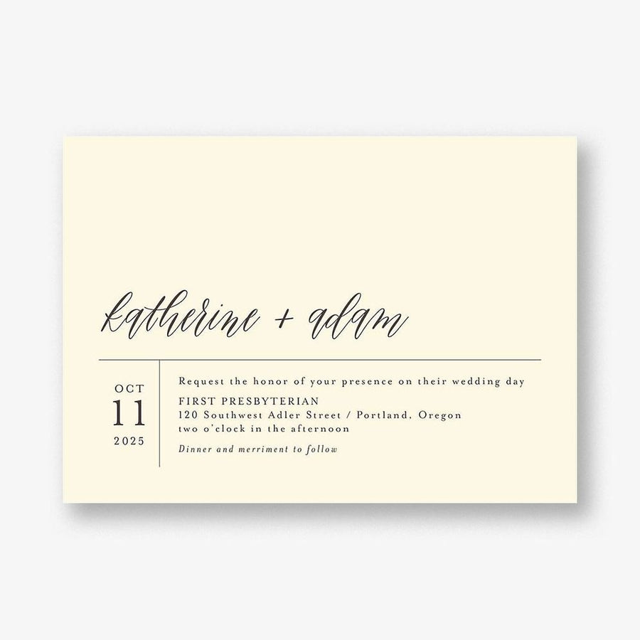 Contemporary Script Wedding Invitation