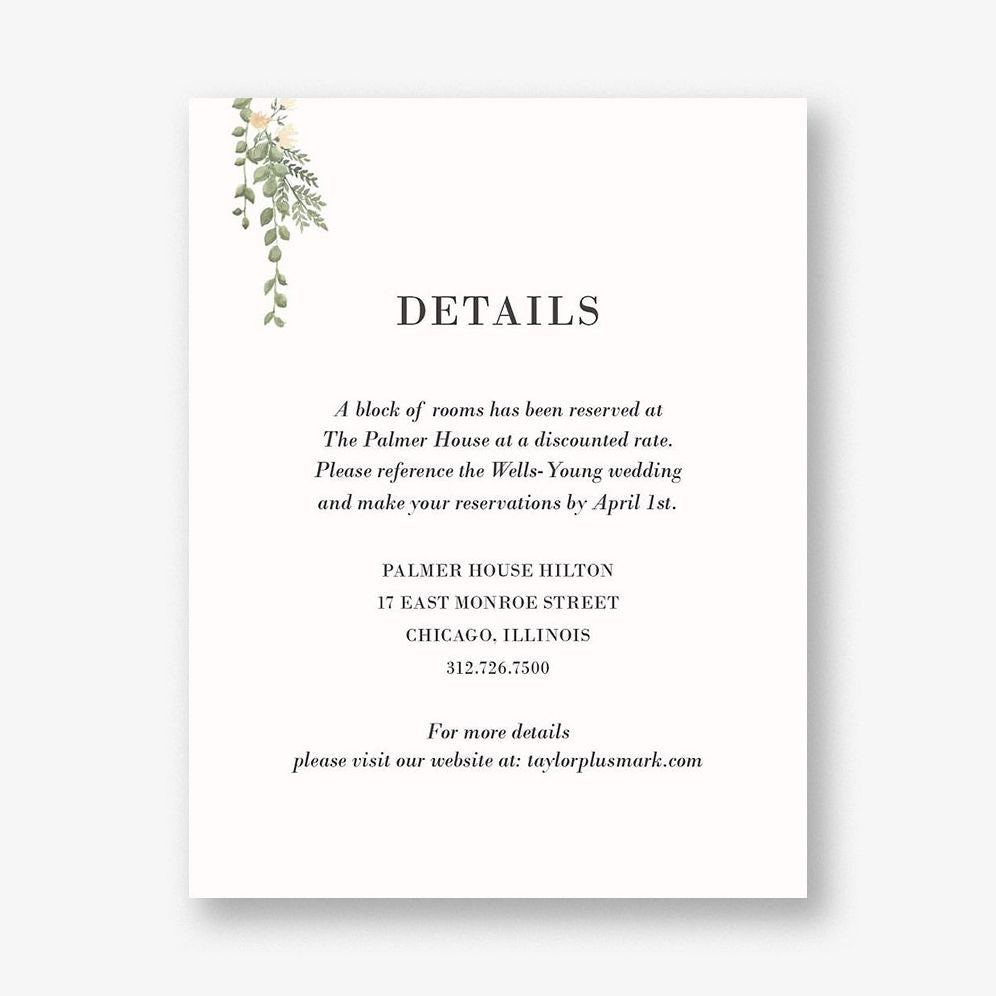 Greenery Wreath Information Card