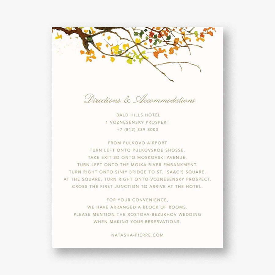 Autumn Boughs Information Card