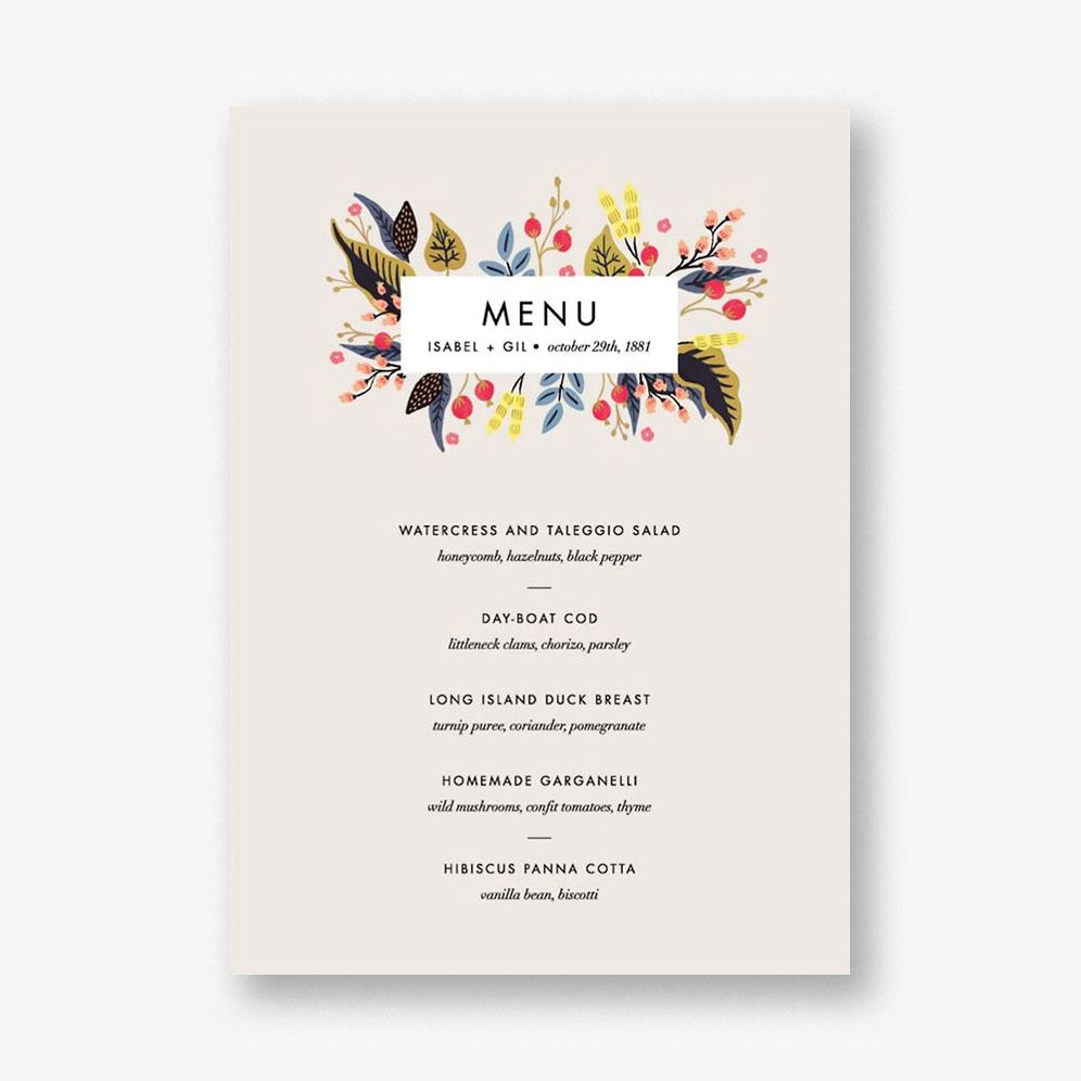 Egret Garden Menu