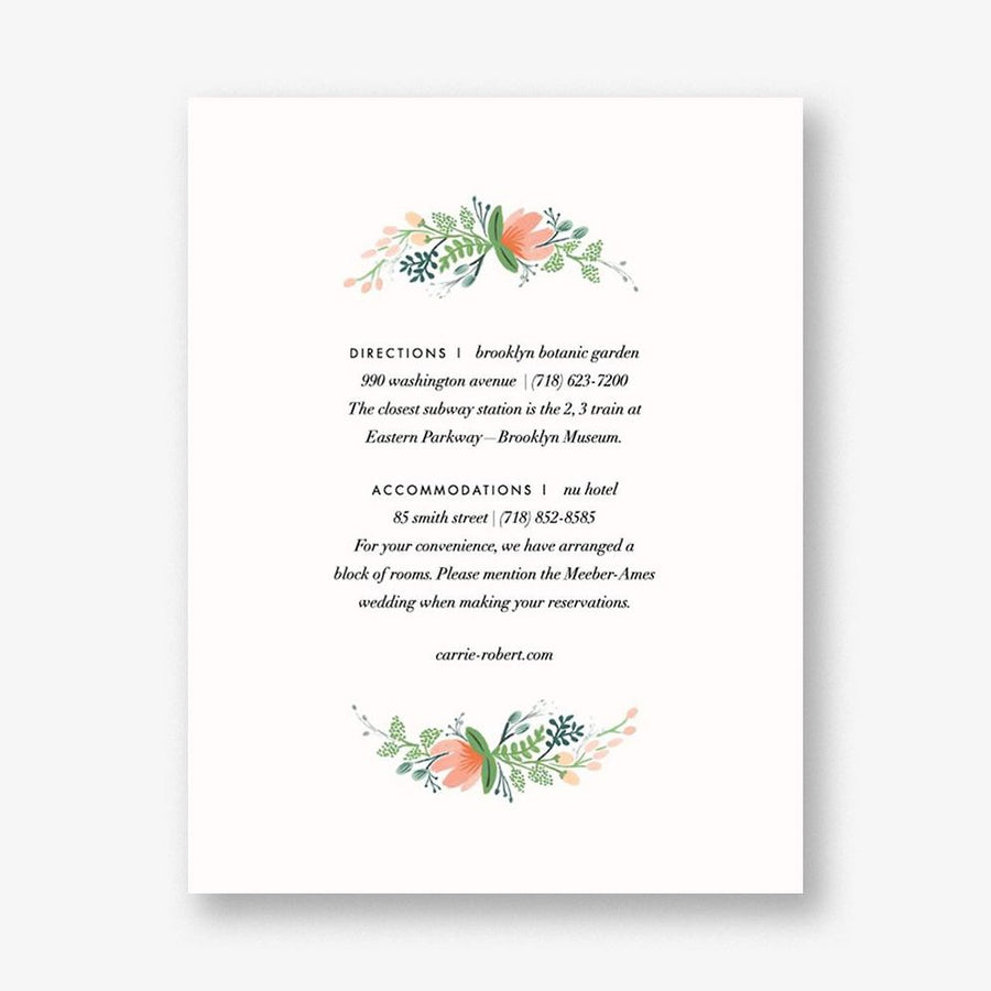 Wrapped in Wildflowers Information Card