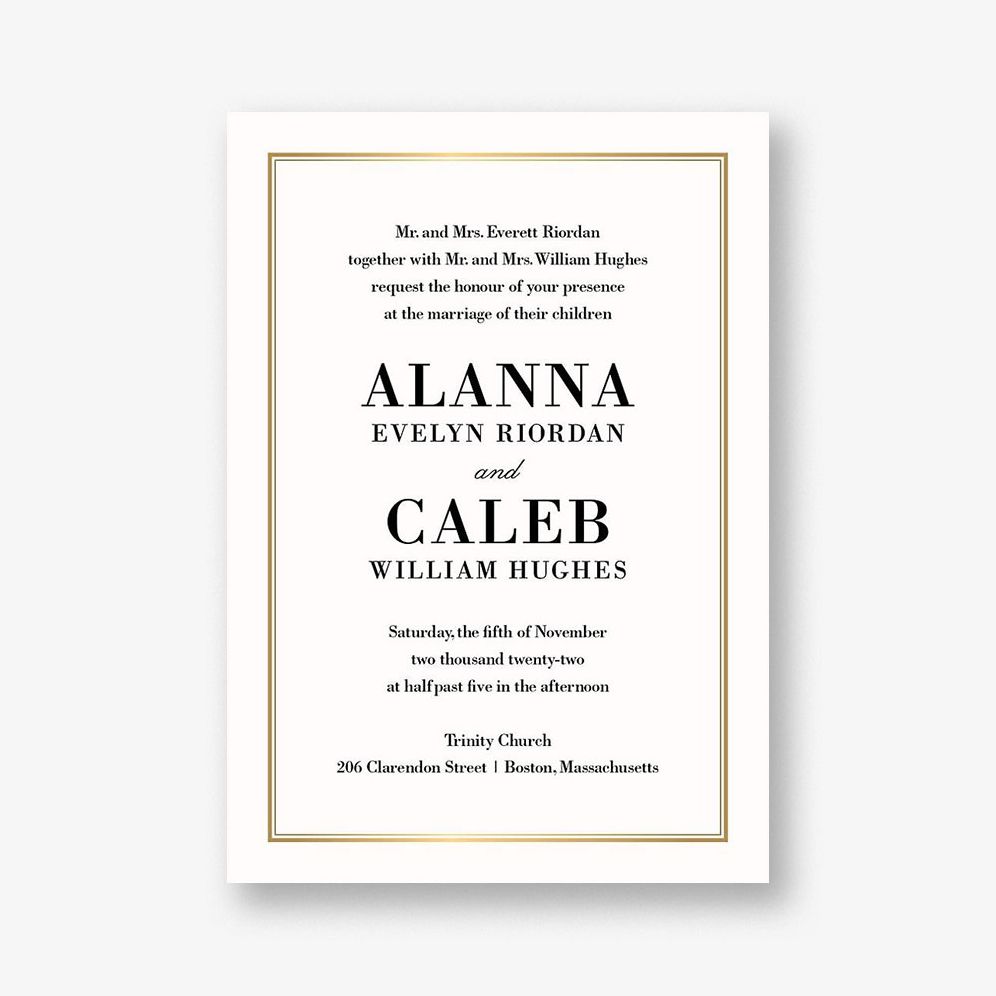 Pinstripe Border Wedding Invitation