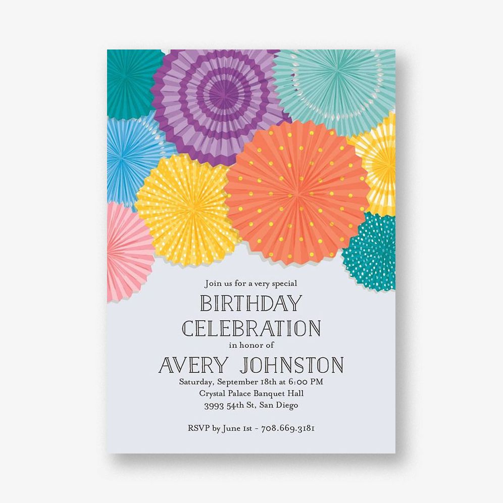 Rosettes Birthday Party Invitation