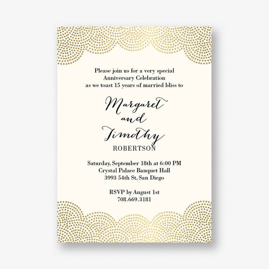 Scallop Dots Anniversary Party Invitation